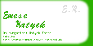 emese matyek business card